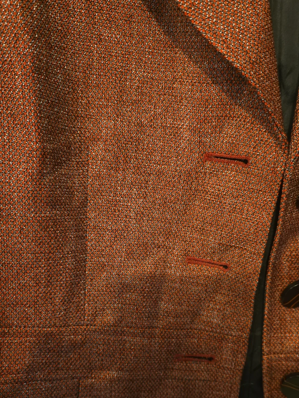 Le Suit Rust Tweed Women's Blazer - Tailored Notch Lapel